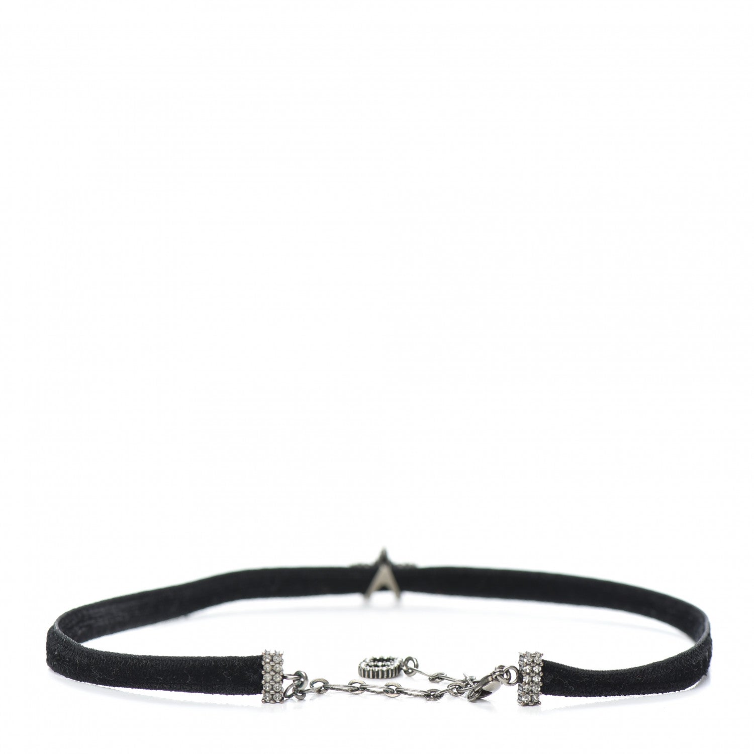 Christian Dior Velvet Crystal Star Choker Necklace Black 3 of 4