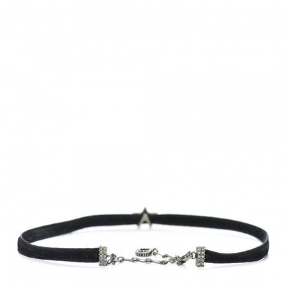 Christian Dior Velvet Crystal Star Choker Necklace Black 3 of 4