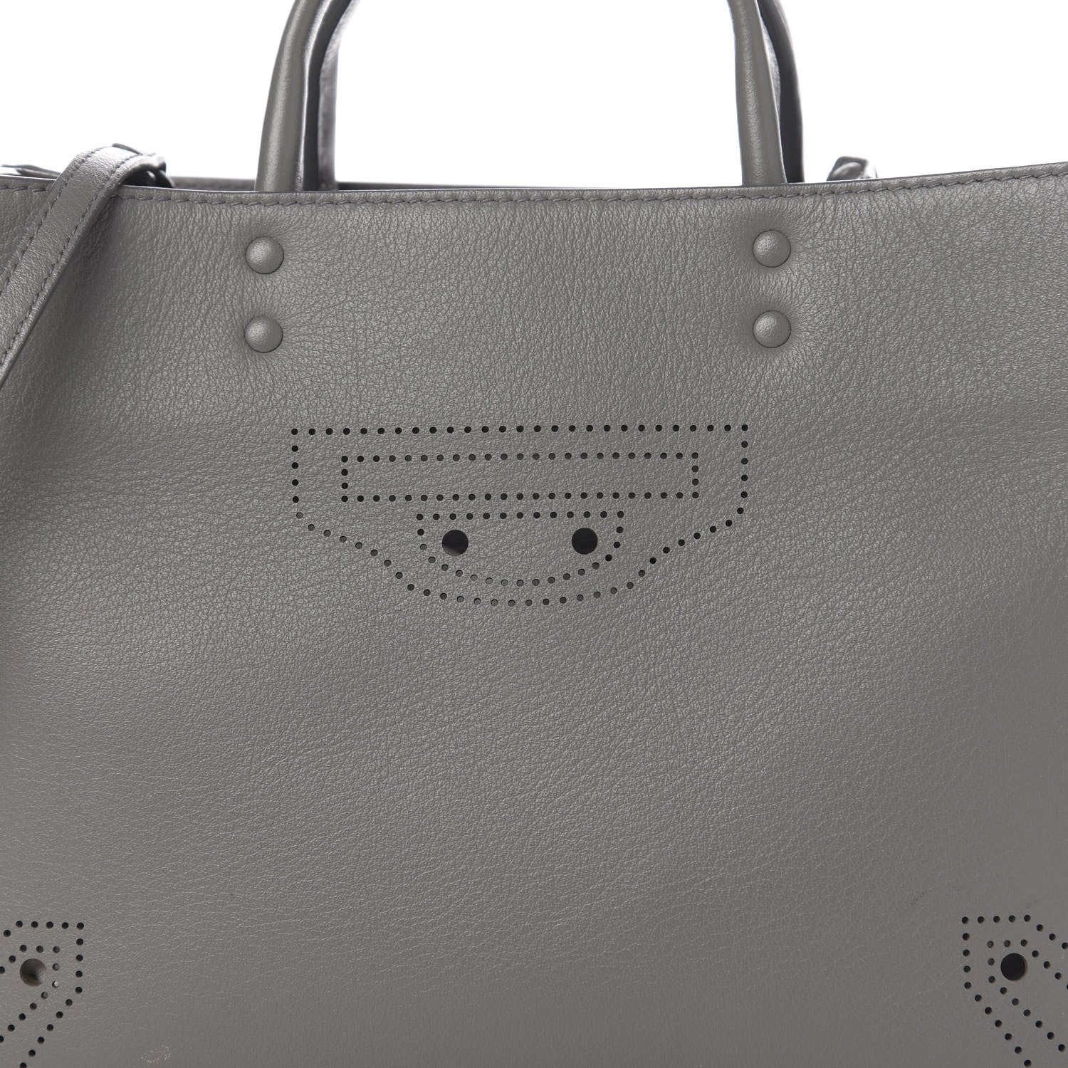 Balenciaga Calfskin Blackout Hardware Perforated Papier A6 Tote Gris Acier 9 of 9