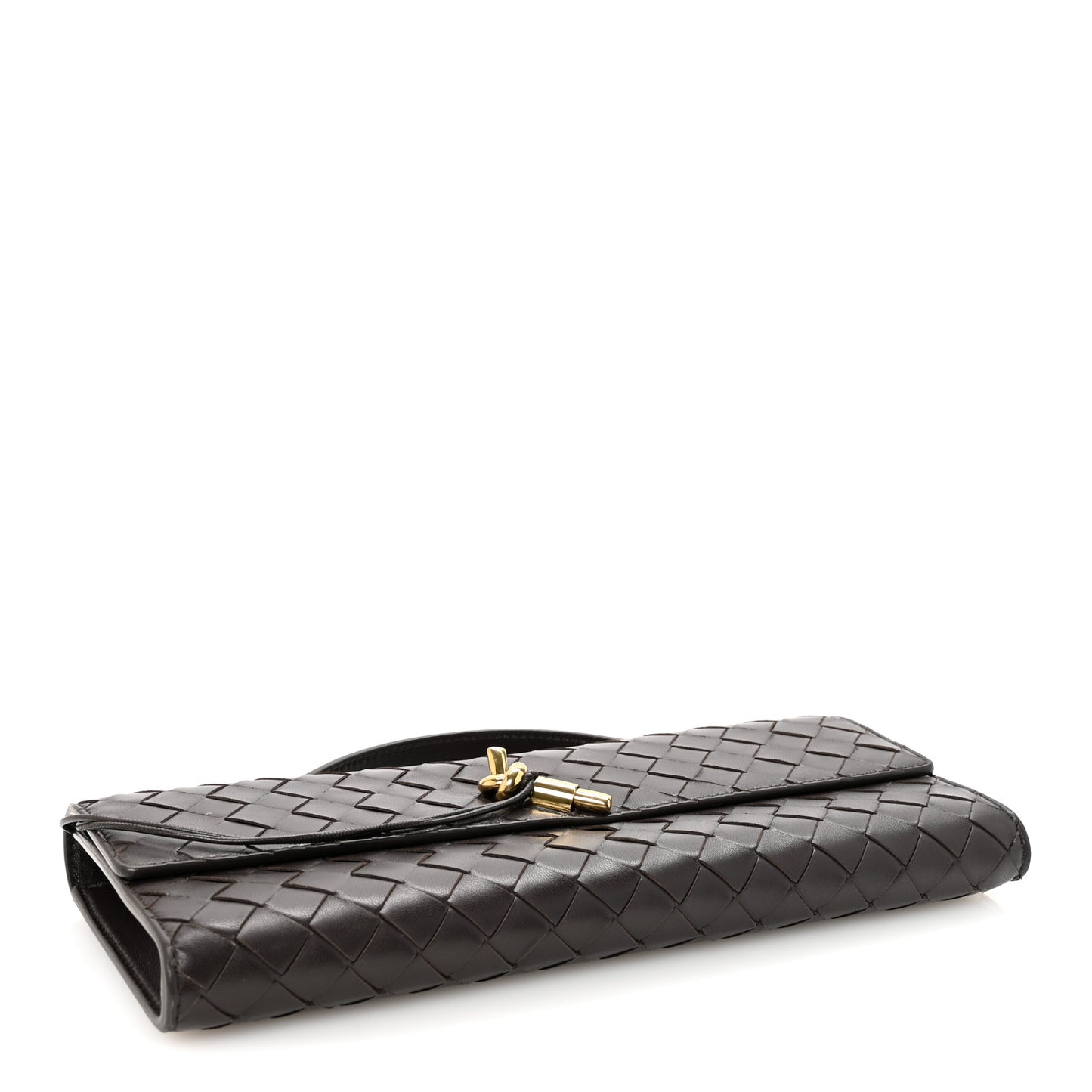 Nappa Intrecciato Long Andiamo Top Handle Clutch Fondant