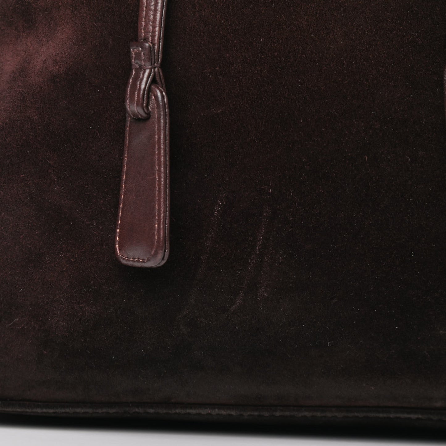 Suede CC Drawstring Backpack Brown