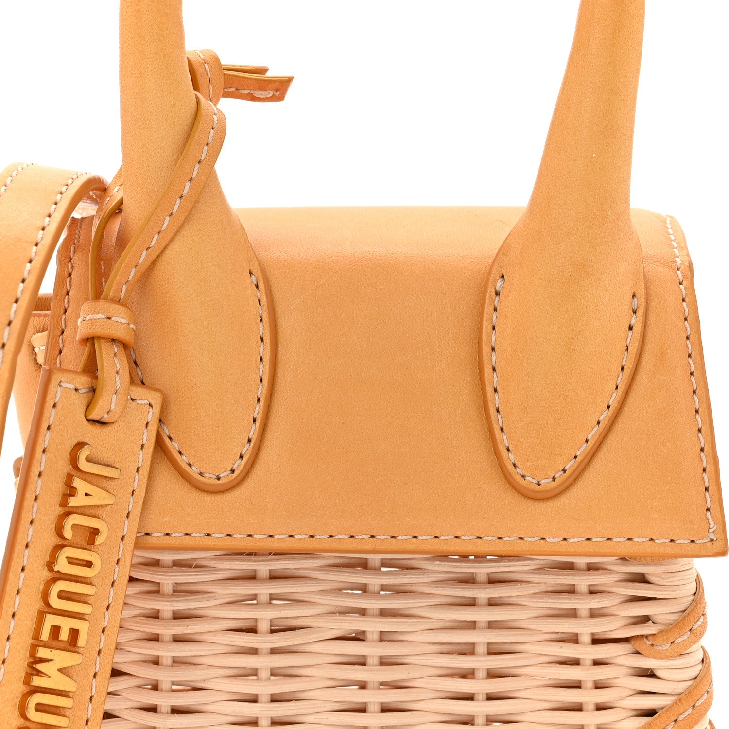 Jacquemus Smooth Calfskin Wicker Le Chiquito Yellow 7 of 10
