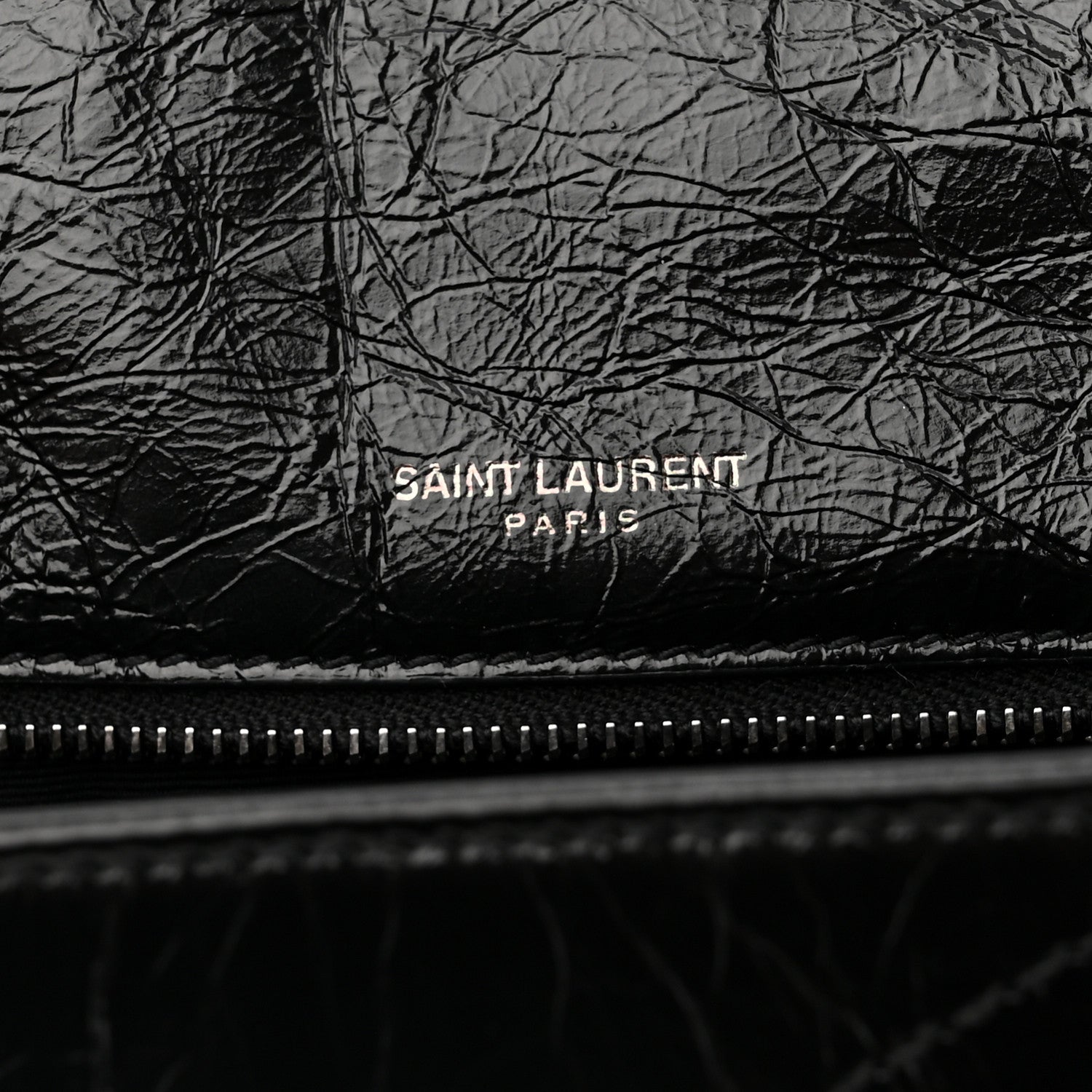 Saint Laurent Crinkled Calfskin Matelasse Monogram Medium Niki Chain Satchel Black 5 of 8