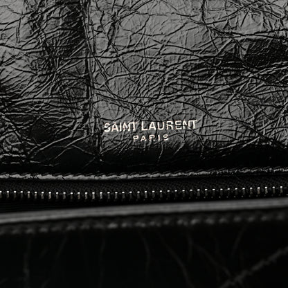 Saint Laurent Crinkled Calfskin Matelasse Monogram Medium Niki Chain Satchel Black 5 of 8