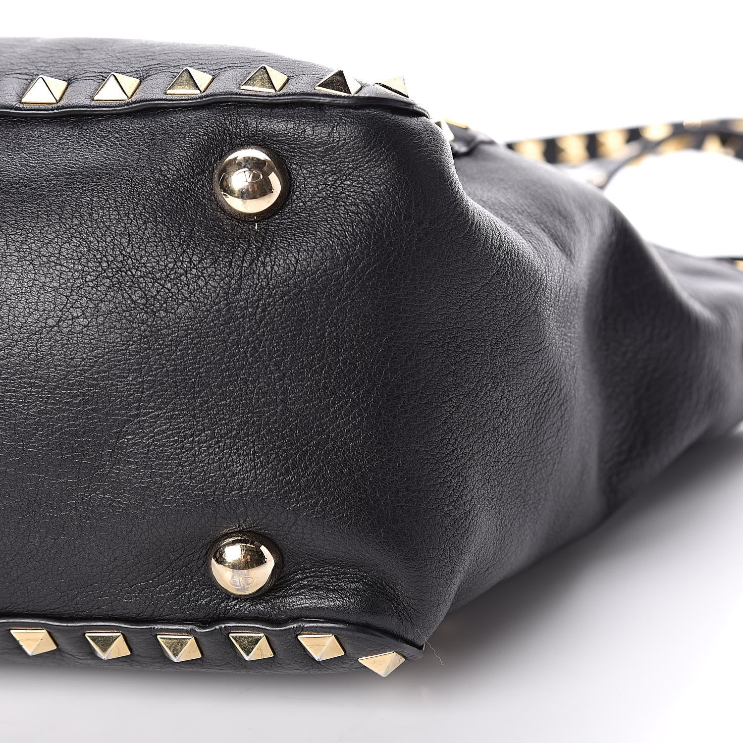 Valentino Garavani Vitello Small Rockstud Tote Black 6 of 13