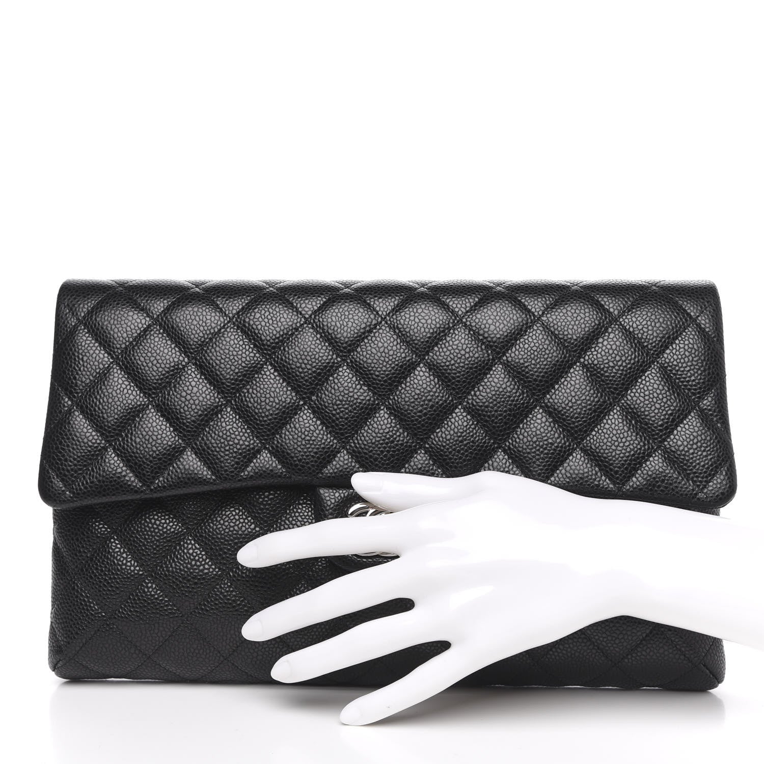 Chanel Caviar Quilted Flap Clutch Black 2 of 10