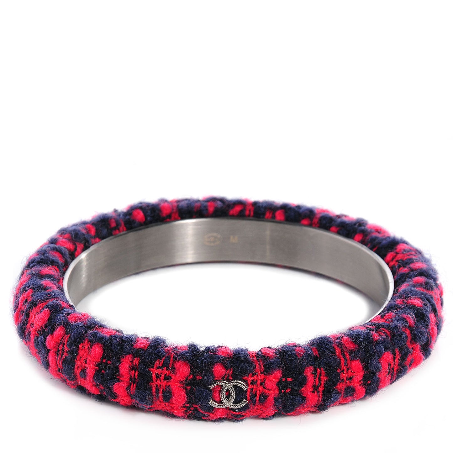 Tweed CC Narrow Bangle Size Medium Red Blue