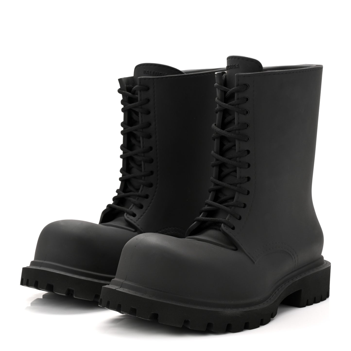 Rubber Mens Steroid Lace Up Boots 41 Black