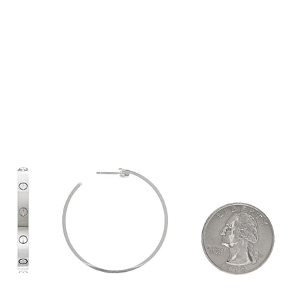 Cartier 18K White Gold Large LOVE Hoop Earrings 2 of 4