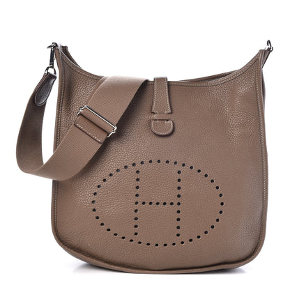 Hermes Taurillon Clemence Evelyne III PM Etoupe 1 of 7