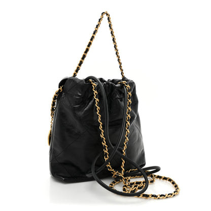 Chanel Shiny Crumpled Calfskin Quilted Pearl Mini Chanel 22 Black 3 of 10