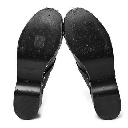 Hermes Calfskin Carlotta Mules 37 Black 5 of 8