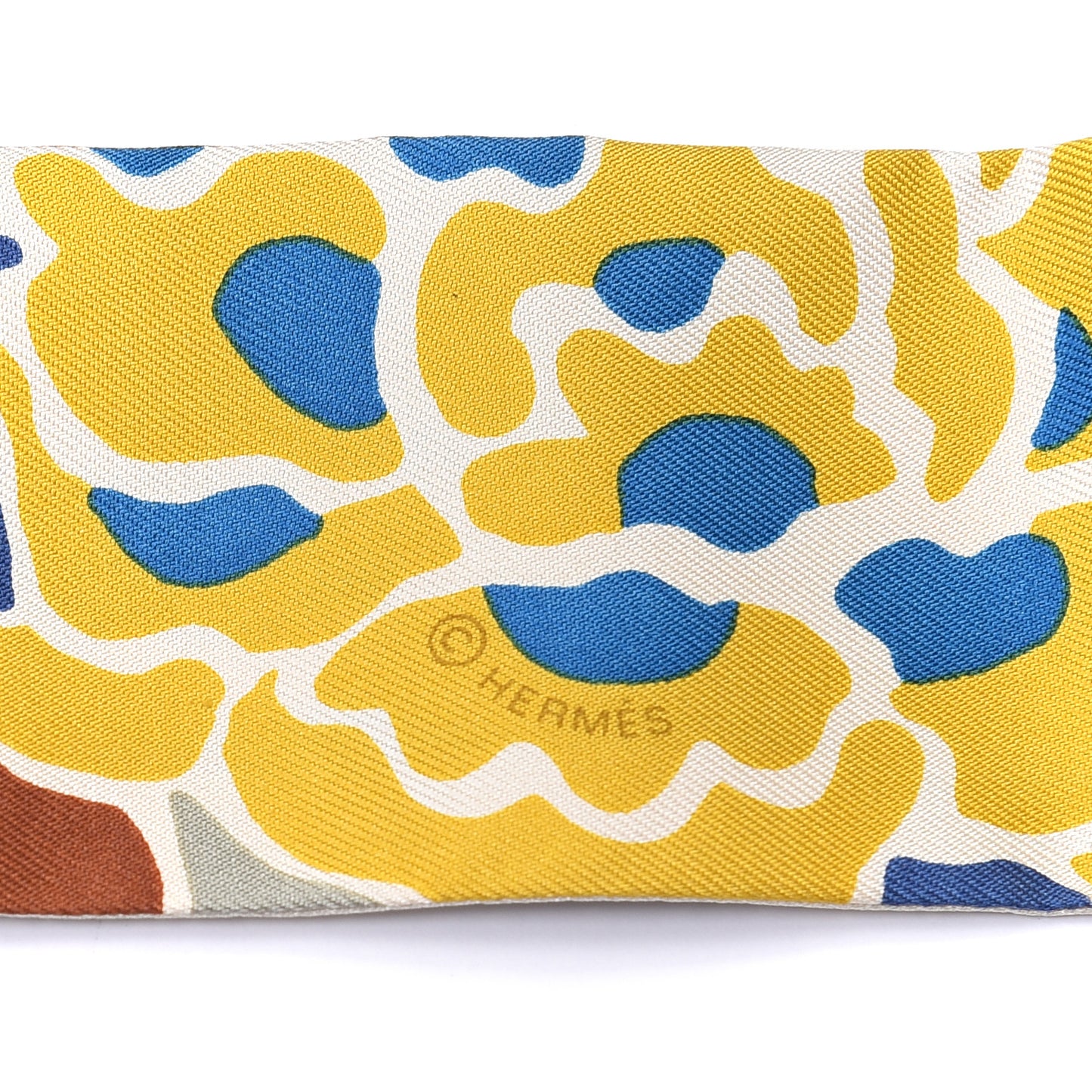 Silk Bingata Twilly Moutarde Bleu Brun