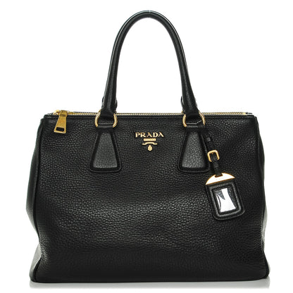 Prada Vitello Daino Large Double Zip Tote Nero Black 1 of 7