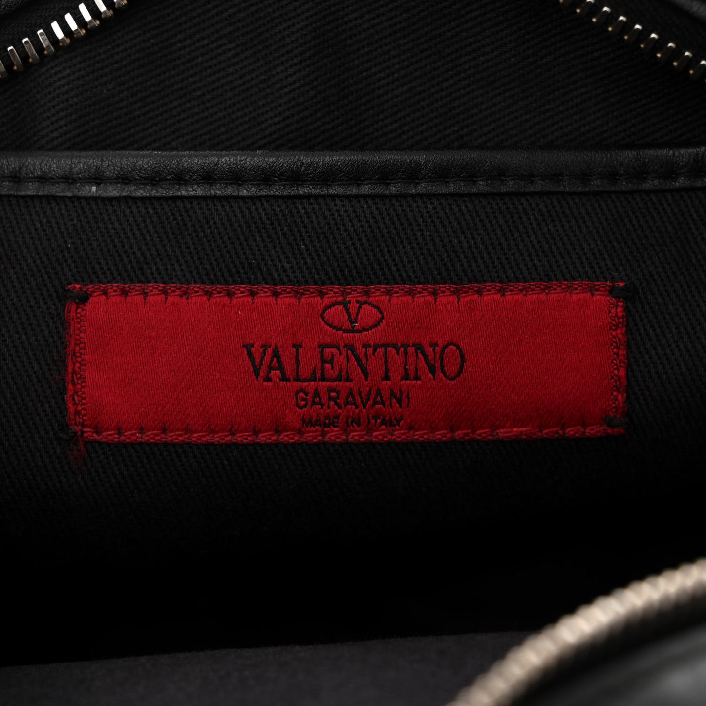 Calfskin Rockstud Camera Crossbody Bag Black