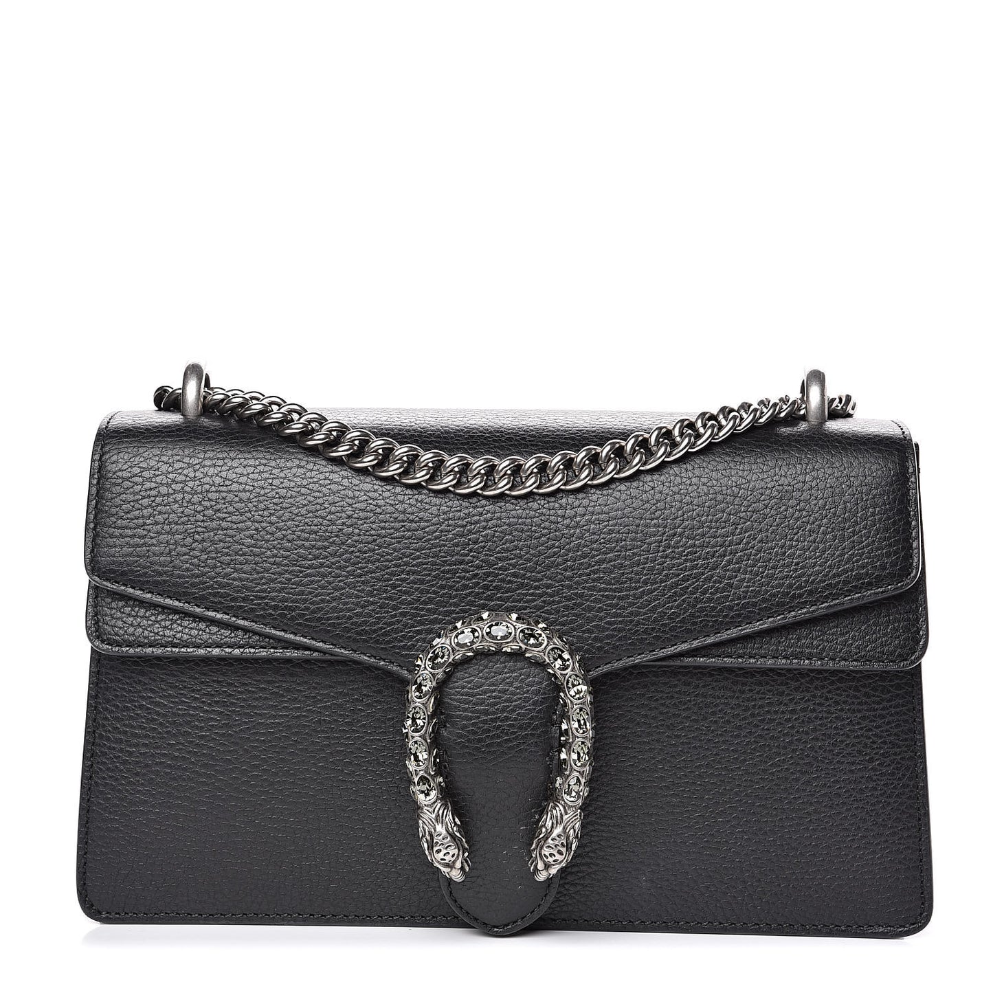 Pebbled Calfskin Small Dionysus Shoulder Bag Black