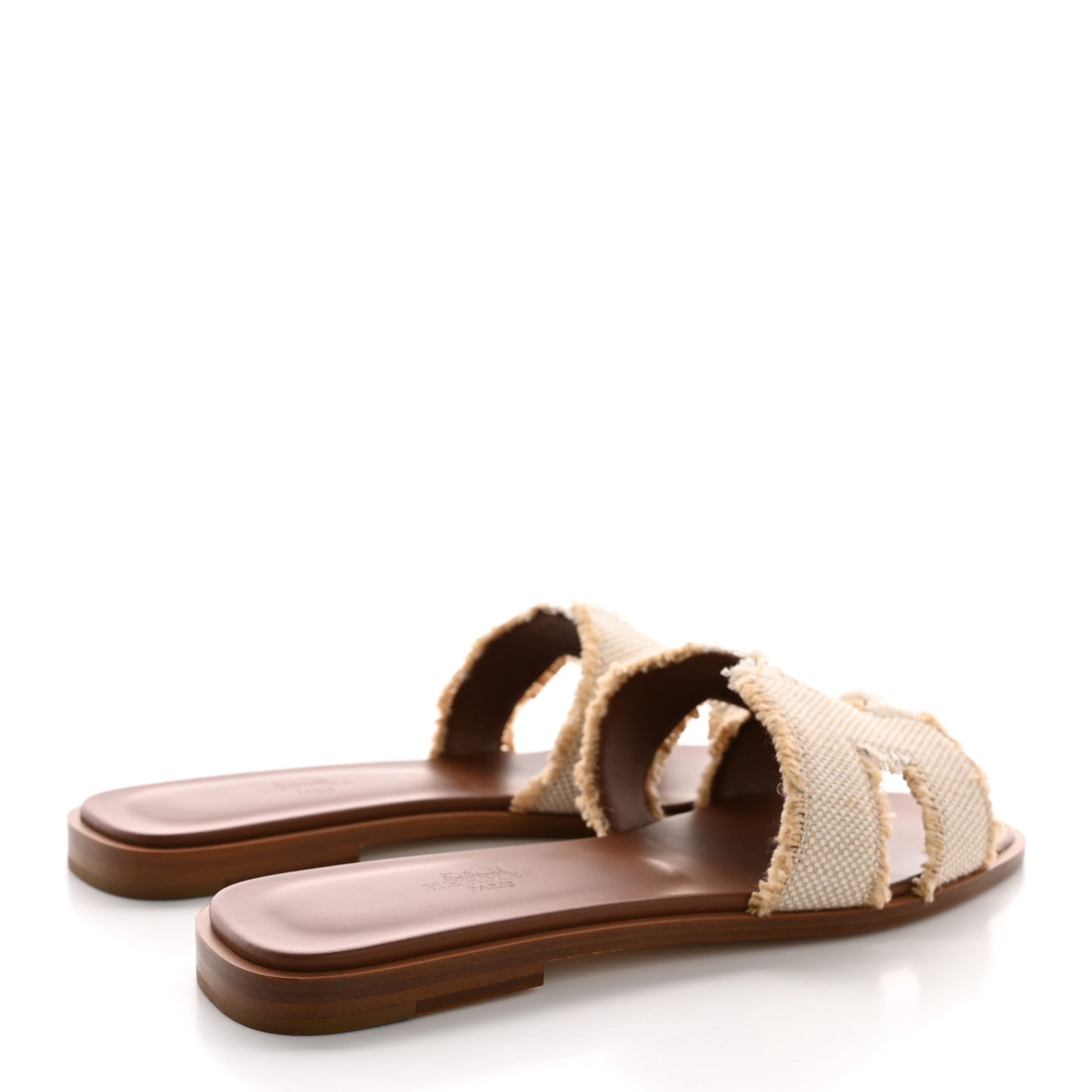 Linen Canvas Fringe Oran Sandals 37.5 Beige