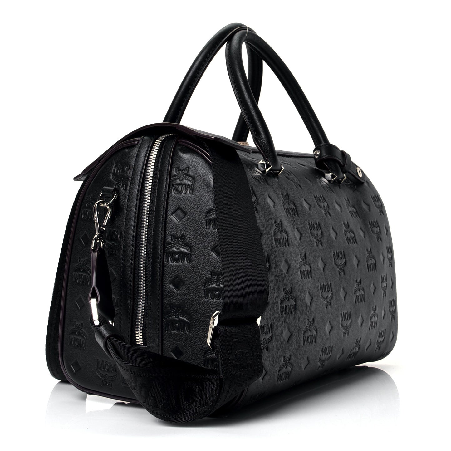Calfskin Ottomar Monogram Essential Boston Bag Black