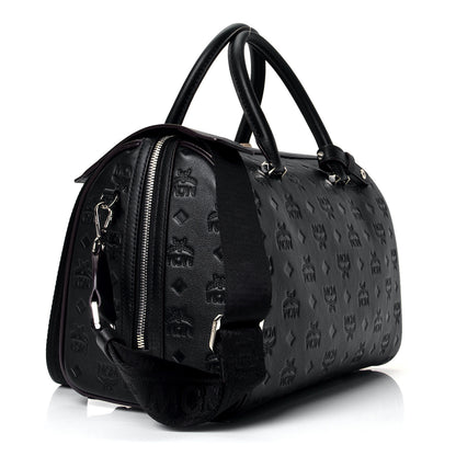 MCM Calfskin Ottomar Monogram Essential Boston Bag Black 2 of 4
