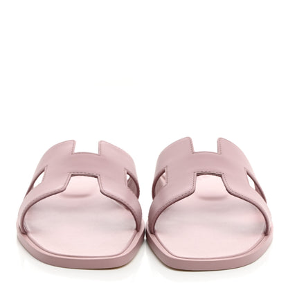 Hermes Box Calfskin Oran Sandals 37 Rose Cancan 2 of 9