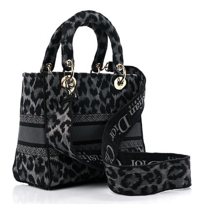 Christian Dior Canvas Mizza Embroidered Medium Lady D-Lite Gray 2 of 8