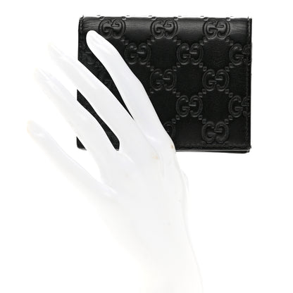 Gucci Guccissima Card Case Wallet Black 3 of 8