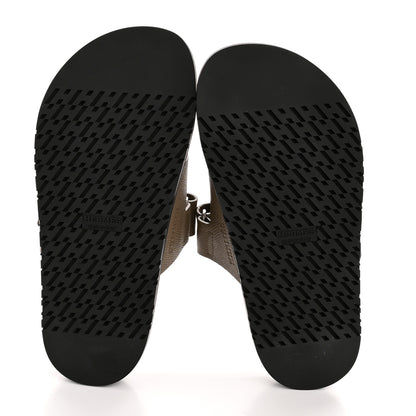 Hermes Epsom Womens Chypre Sandals 36.5 Etoupe 6 of 10