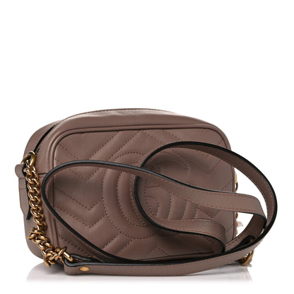 Gucci Calfskin Matelasse Mini GG Marmont Chain Shoulder Bag Porcelain Rose 3 of 10