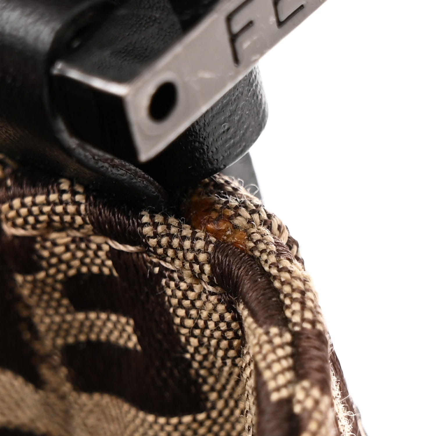 Fendi Zucchino Small Hobo Mogano Panna Testa 19 of 19