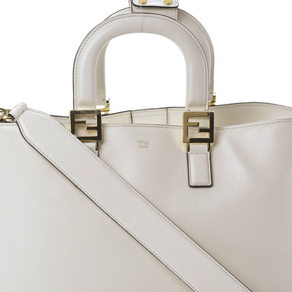 Fendi Vitello Glacier Medium FF Tote White 8 of 10