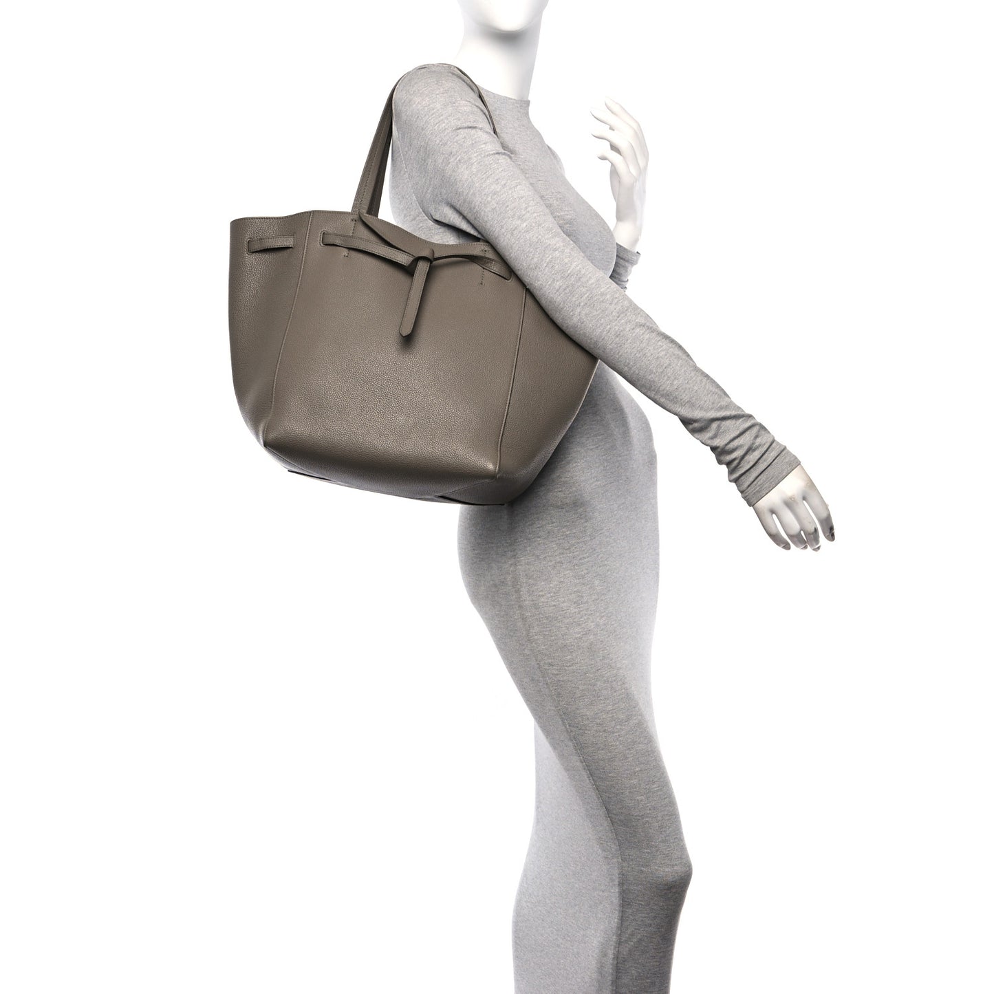 Soft Grained Calfskin Small Belt Cabas Phantom Taupe