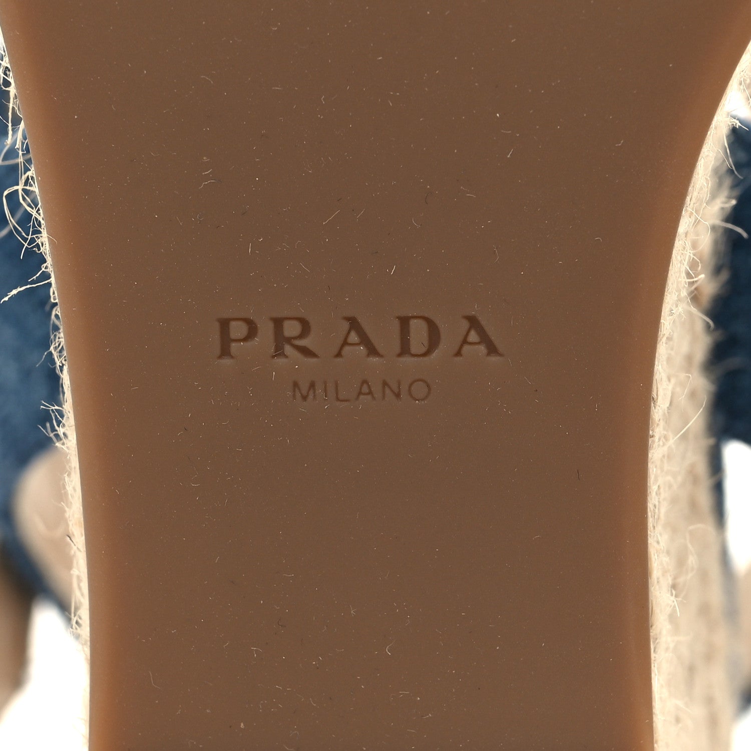 Prada Denim Logo Espadrille 70mm Wedge Sandals 36 Bleu 7 of 8