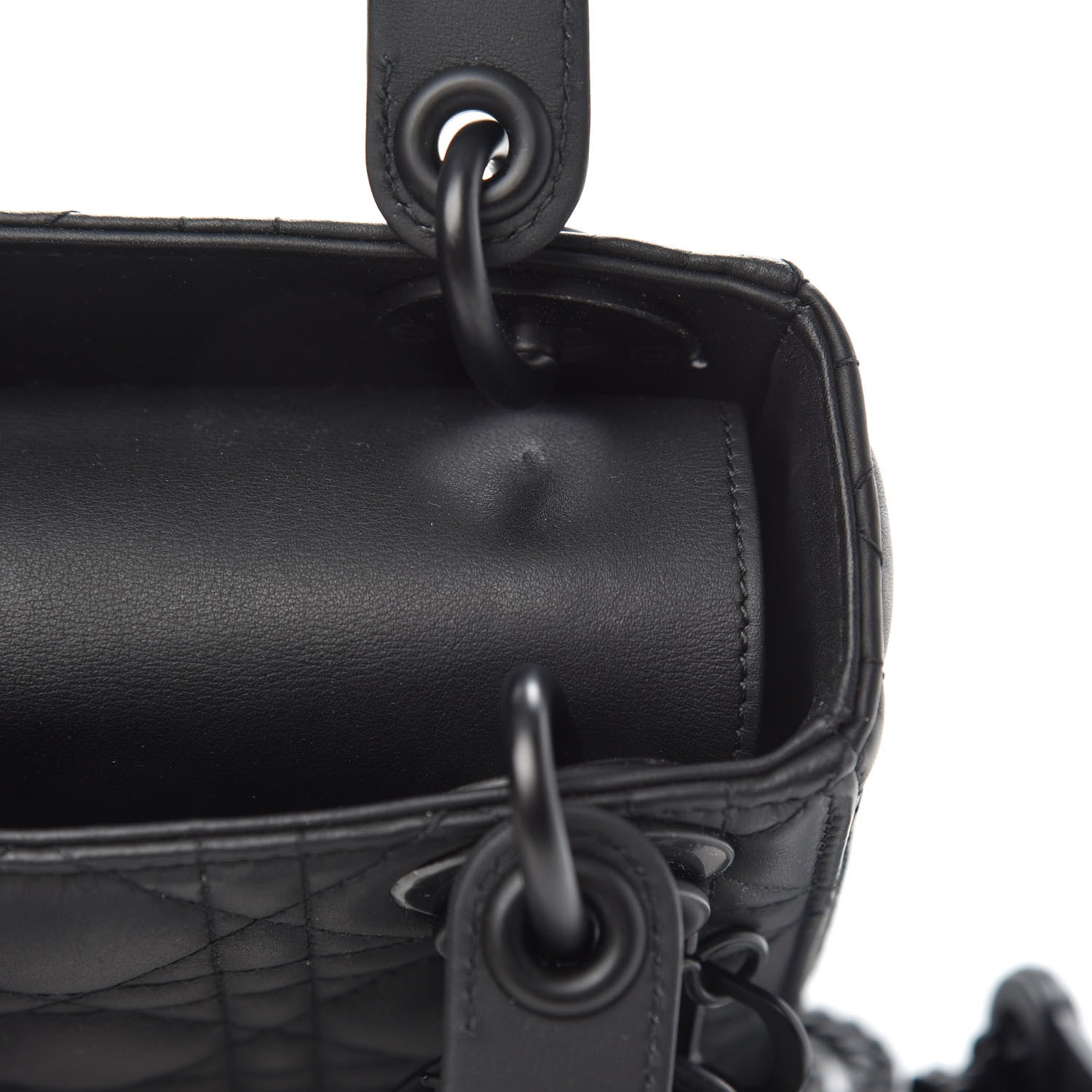 Christian Dior Ultra Matte Calfskin Cannage Mini Lady Dior Black 7 of 10