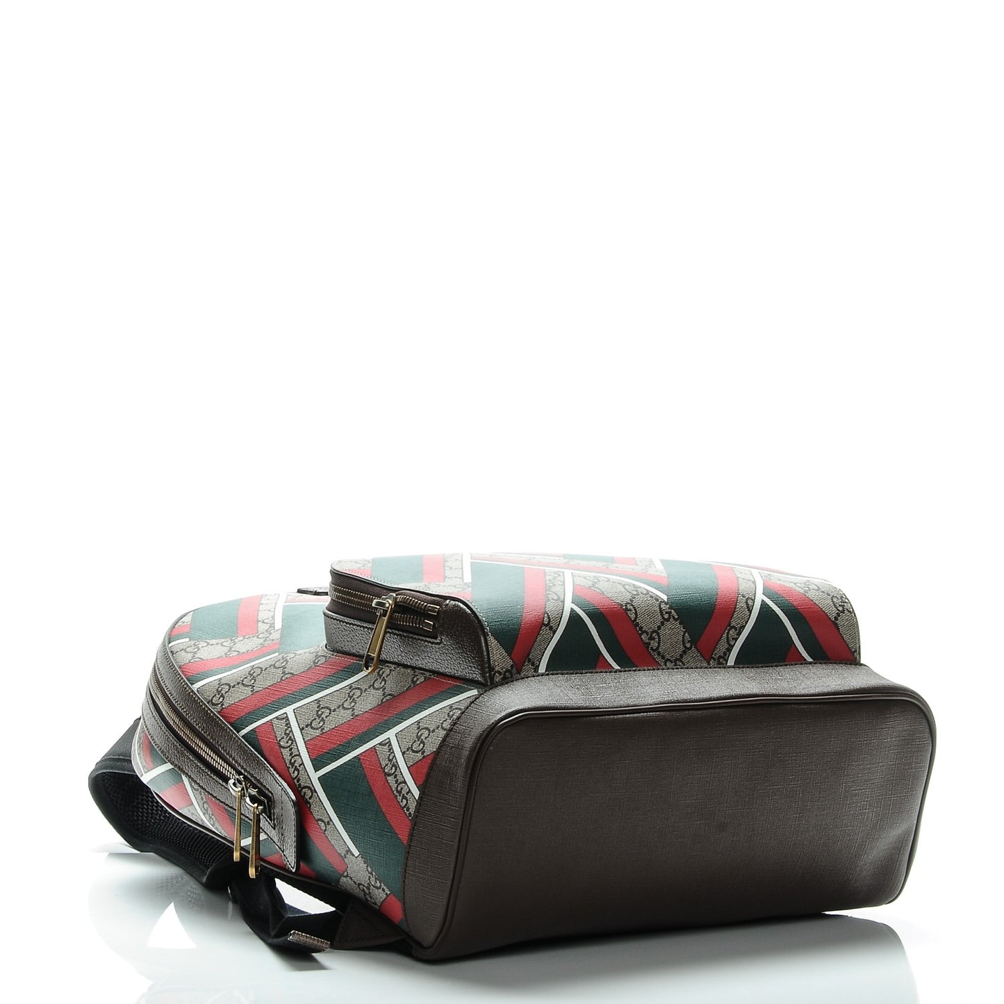 GG Supreme Monogram Chevron Medium Day Backpack Beige Green Red New Acero