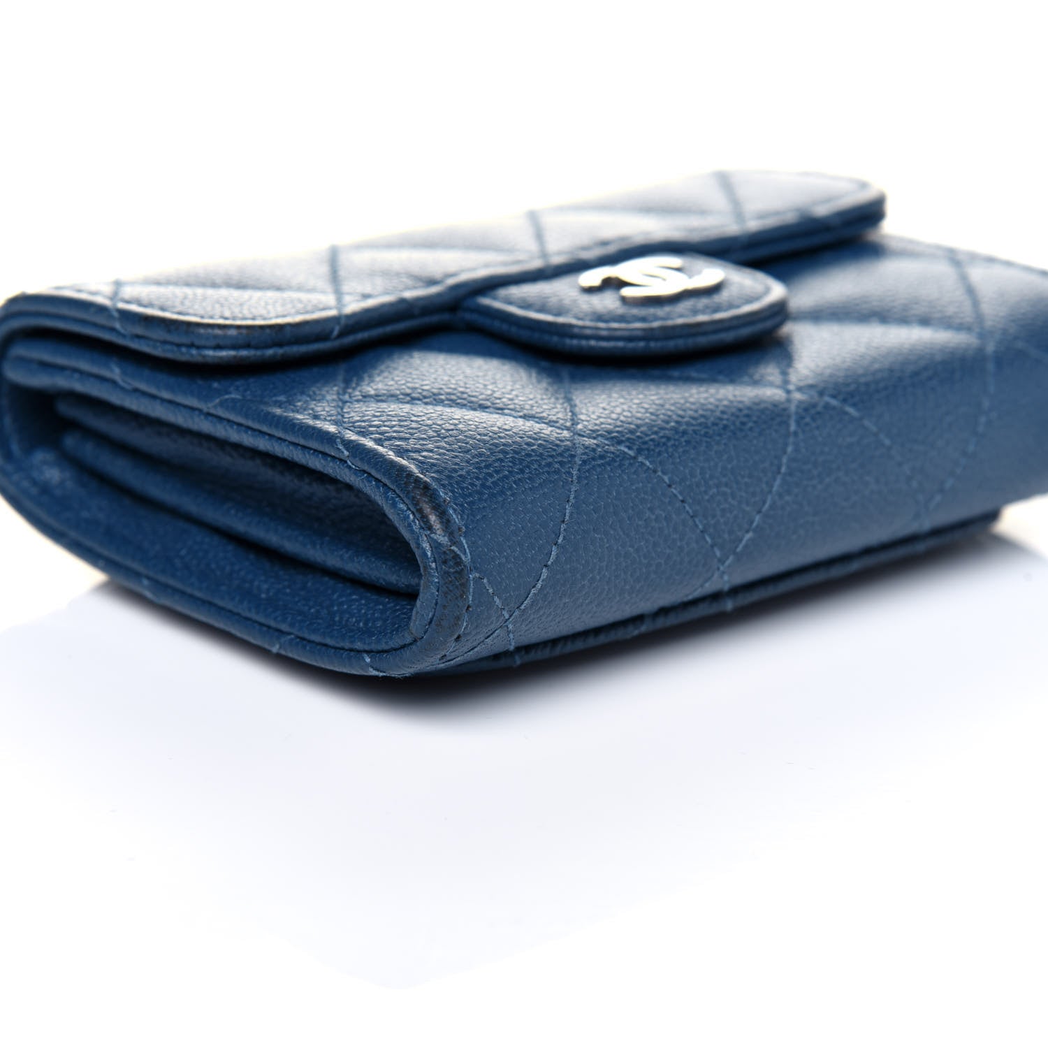 Chanel Caviar Quilted Flap Card Holder Wallet Navy 6 of 13