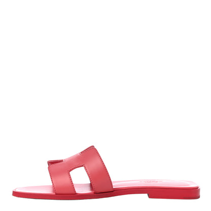 Hermes Calfskin Oran Sandals 37 Rouge Bali 1 of 19