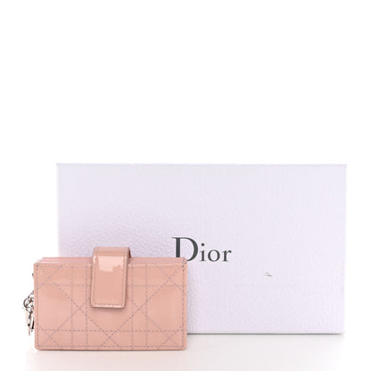 Christian Dior Patent Cannage Lady Dior 5-Gusset Card Holder Pink 10 of 10