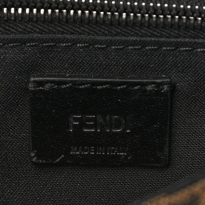 Fendi Recycled Fabric Jacquard Vitello Grace FF 1974 Baguette Belt Pouch Tobacco Moro Black 7 of 11