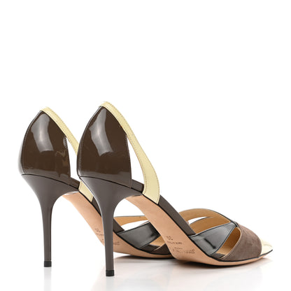 Jimmy Choo Patent Suede Marcine 100 Pumps 39 Off White Mink Anthracite 4 of 11