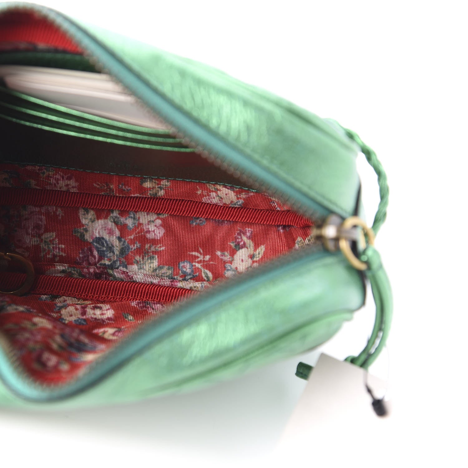 Gucci Laminated Nappa Trapuntata Mini Zumi Shoulder Bag Jasmine Green 5 of 9