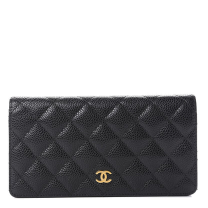 Chanel Caviar Quilted Yen Wallet Black 1 of 14