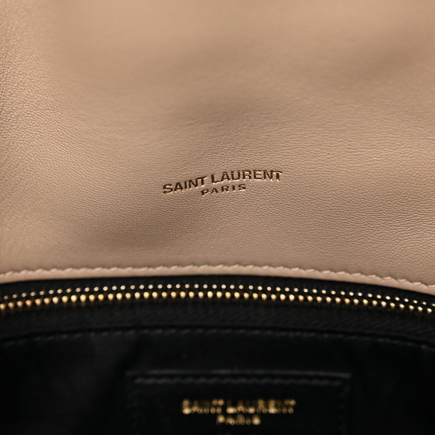 Saint Laurent Lambskin Quilted Toy Loulou Puffer Monogram Chain Satchel Dark Beige 8 of 10