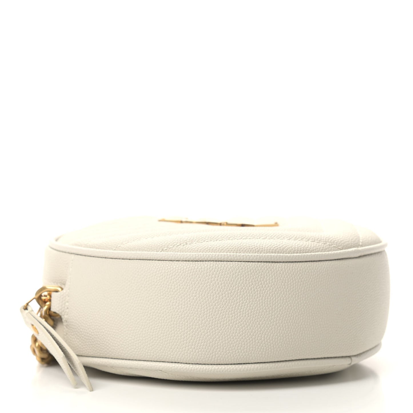 Grain De Poudre Matelasse Chevron Quilted Round Vinyle Camera Bag Crema Soft