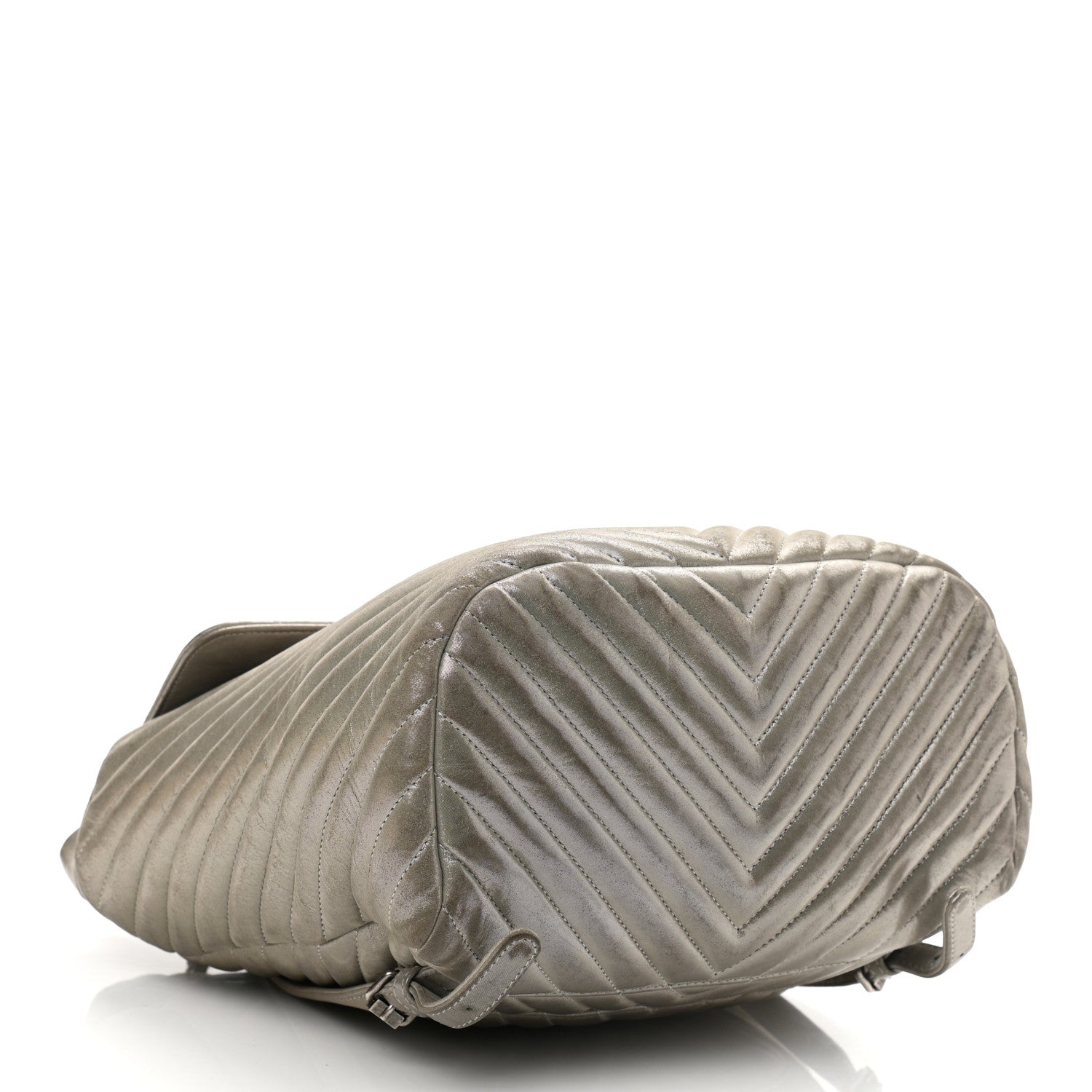Chanel Iridescent Calfskin Chevron Quilted Large Urban Spirit Backpack Silver 4 of 24
