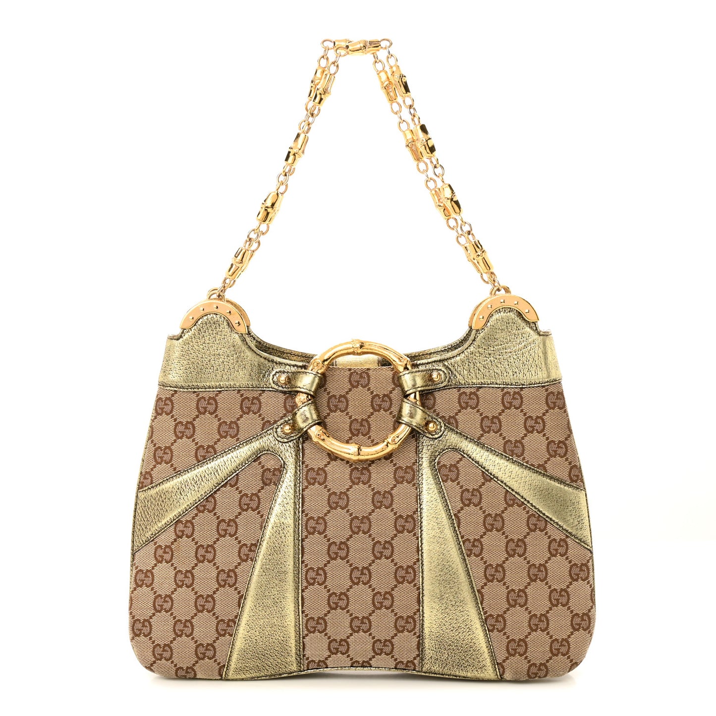 Monogram Bamboo Chain Tom Ford Shoulder Bag Metallic