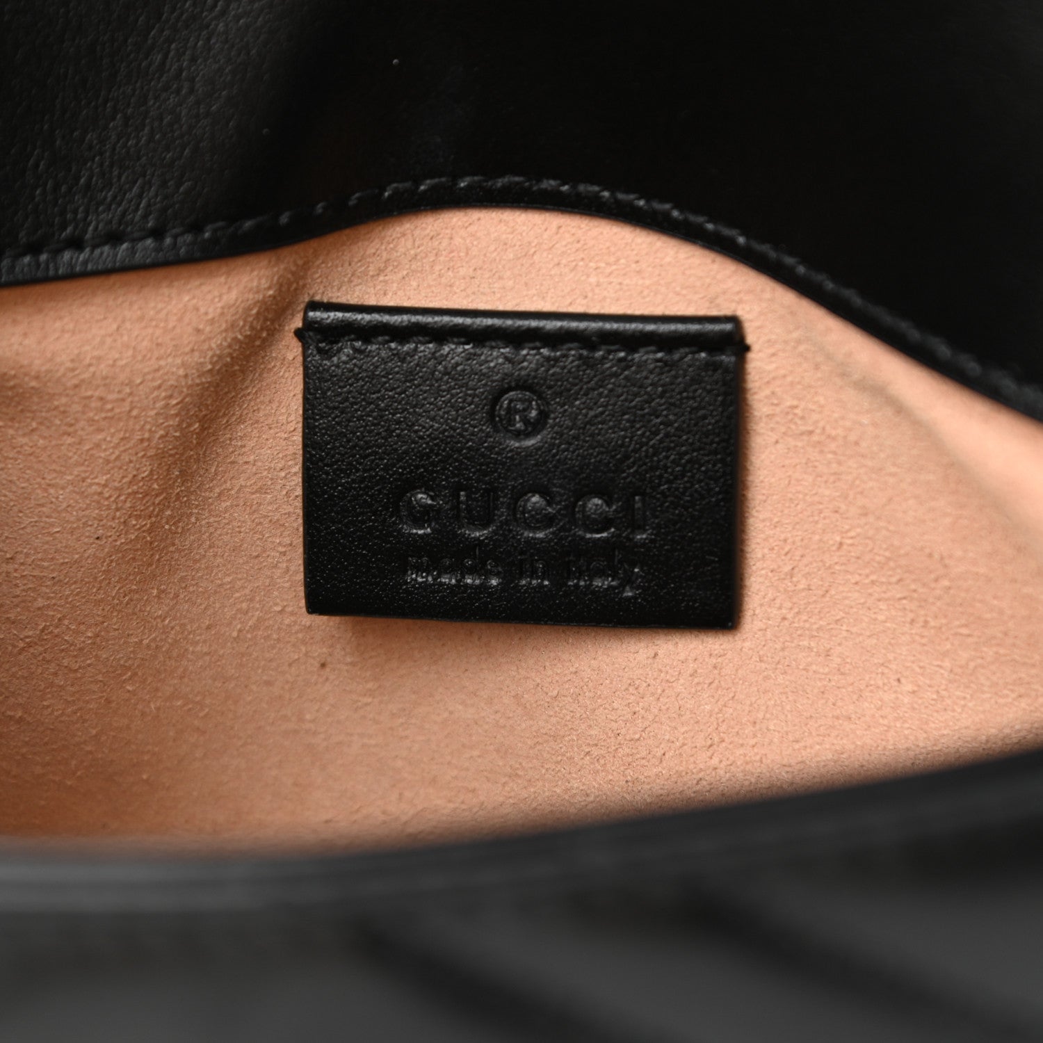 Gucci Calfskin Matelasse Super Mini GG Marmont Shoulder Bag Black 5 of 9