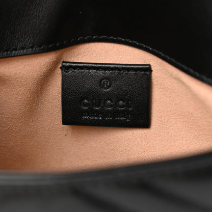 Gucci Calfskin Matelasse Super Mini GG Marmont Shoulder Bag Black 5 of 9