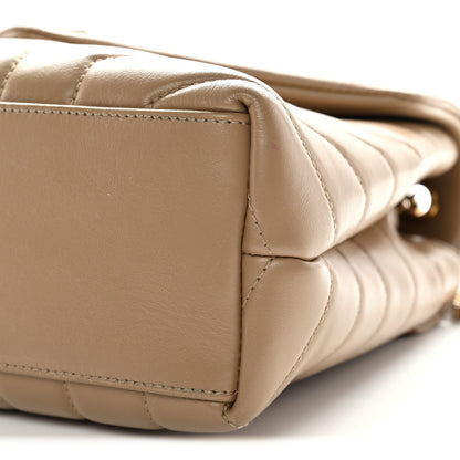 Saint Laurent Calfskin Y Quilted Monogram Small Loulou Chain Satchel Dark Beige 10 of 10