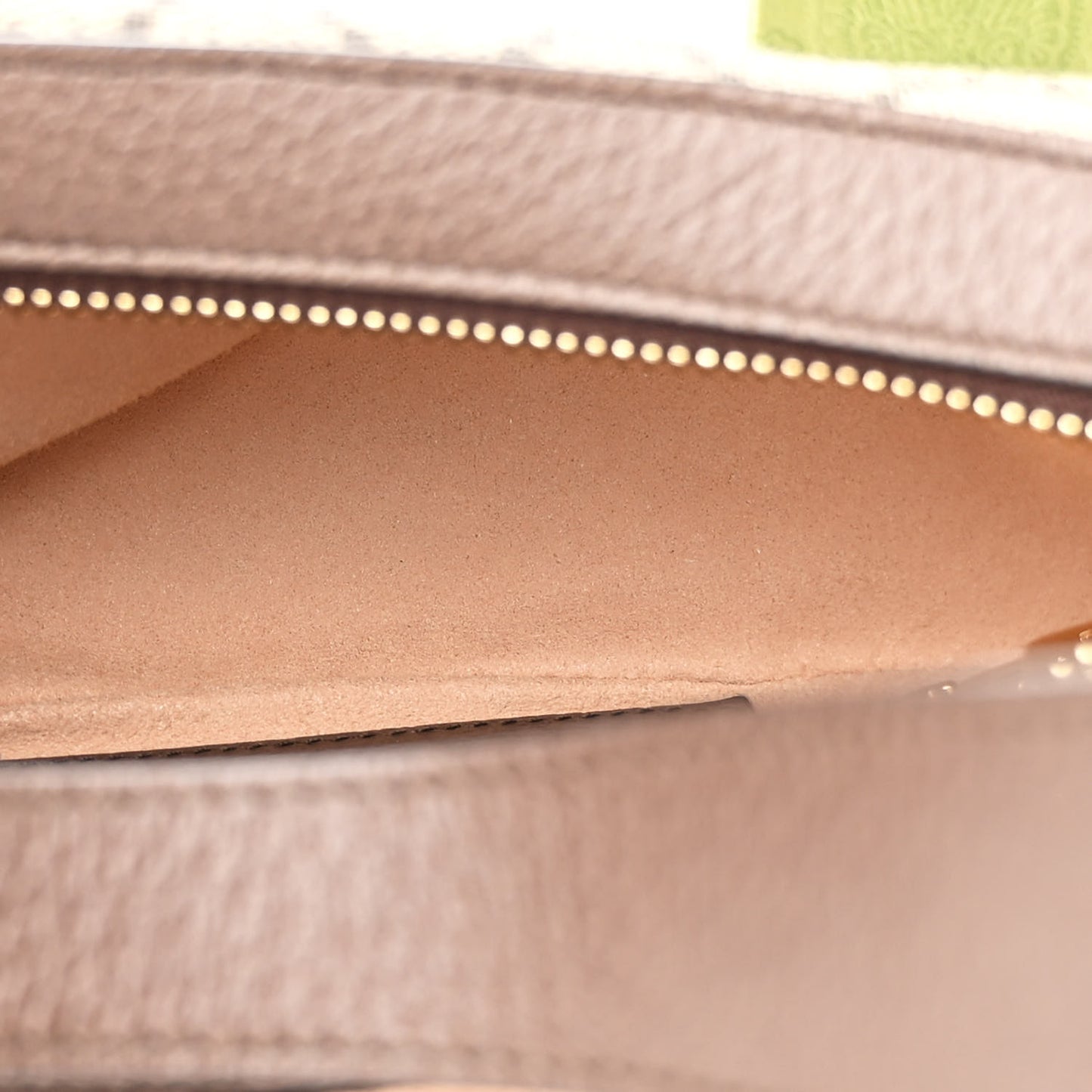 GG Supreme Monogram Textured Calfskin Web Mini Ophidia Half Moon Hobo Beige Ebony New Acero