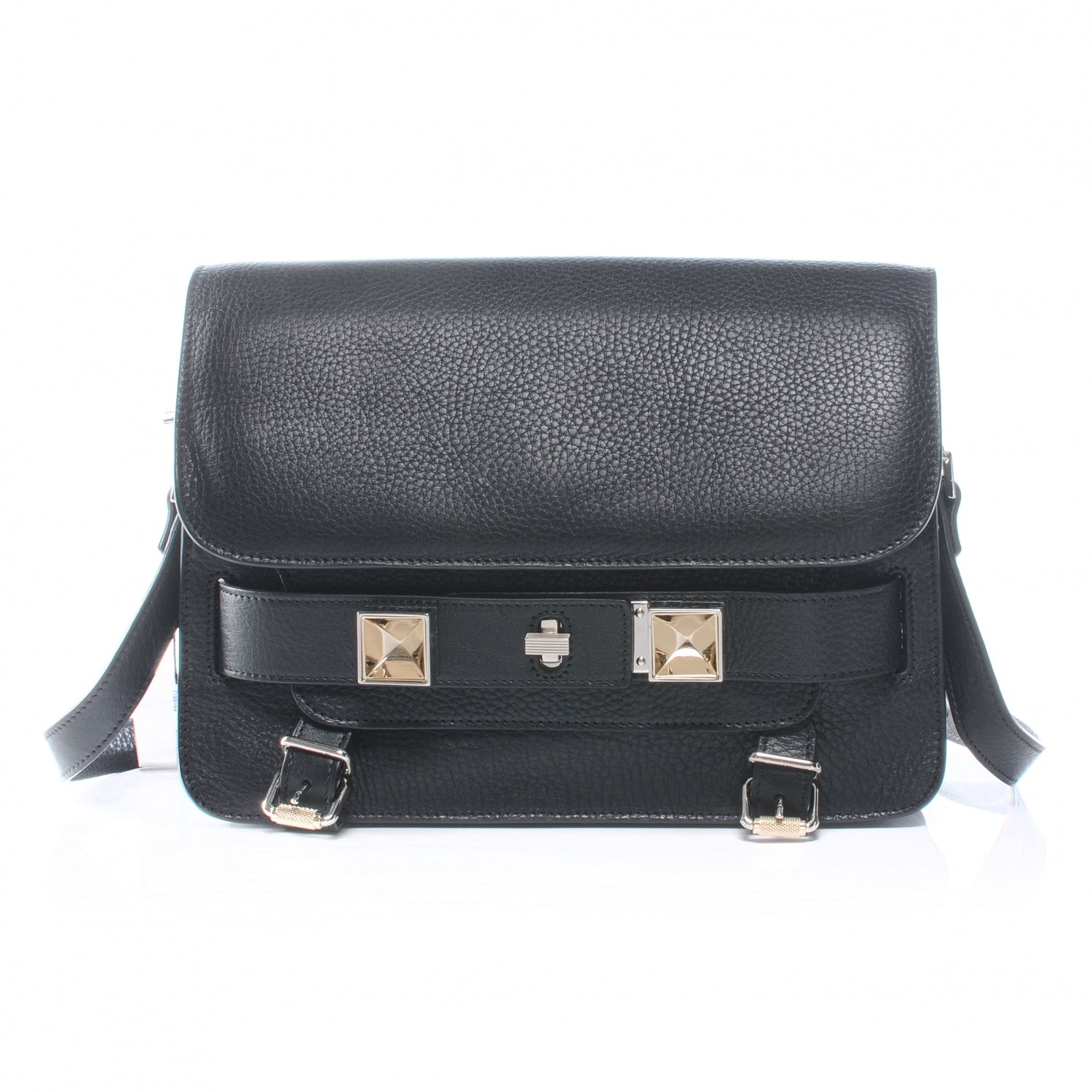 Proenza Schouler Textured Leather PS11 Shoulder Bag Black 1 of 9